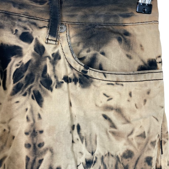 Robins Jean Long Flap Embellished Rhinestone Pocket Tye Dye Mens Size 40 Demim - Picture 5 of 16